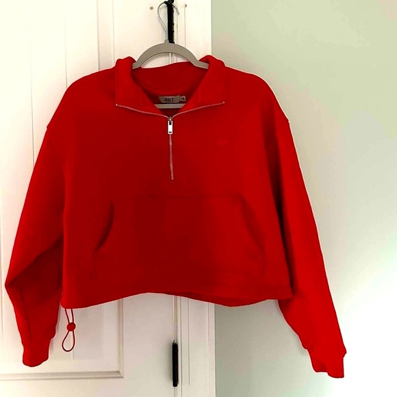 SET ACTIVE Tops - SET ACTIVE-HALF ZIP sweatshirt-Spicy red-XS-NWT